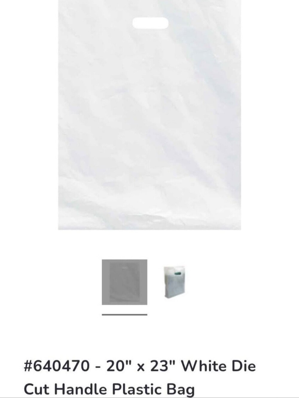 White Die-Cut Handle Plastic Party Bag - 20" x 23"